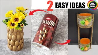 2 Best out of waste craft ideas that you can make easily at home/Waffy box craft ideas/reuse ideas