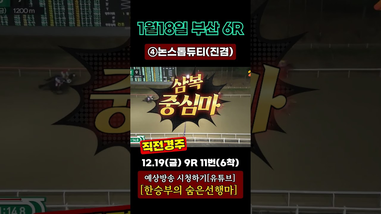 2025년1월18일[일요경마] 삼복 중심은?#shorts#경마#한승부경마