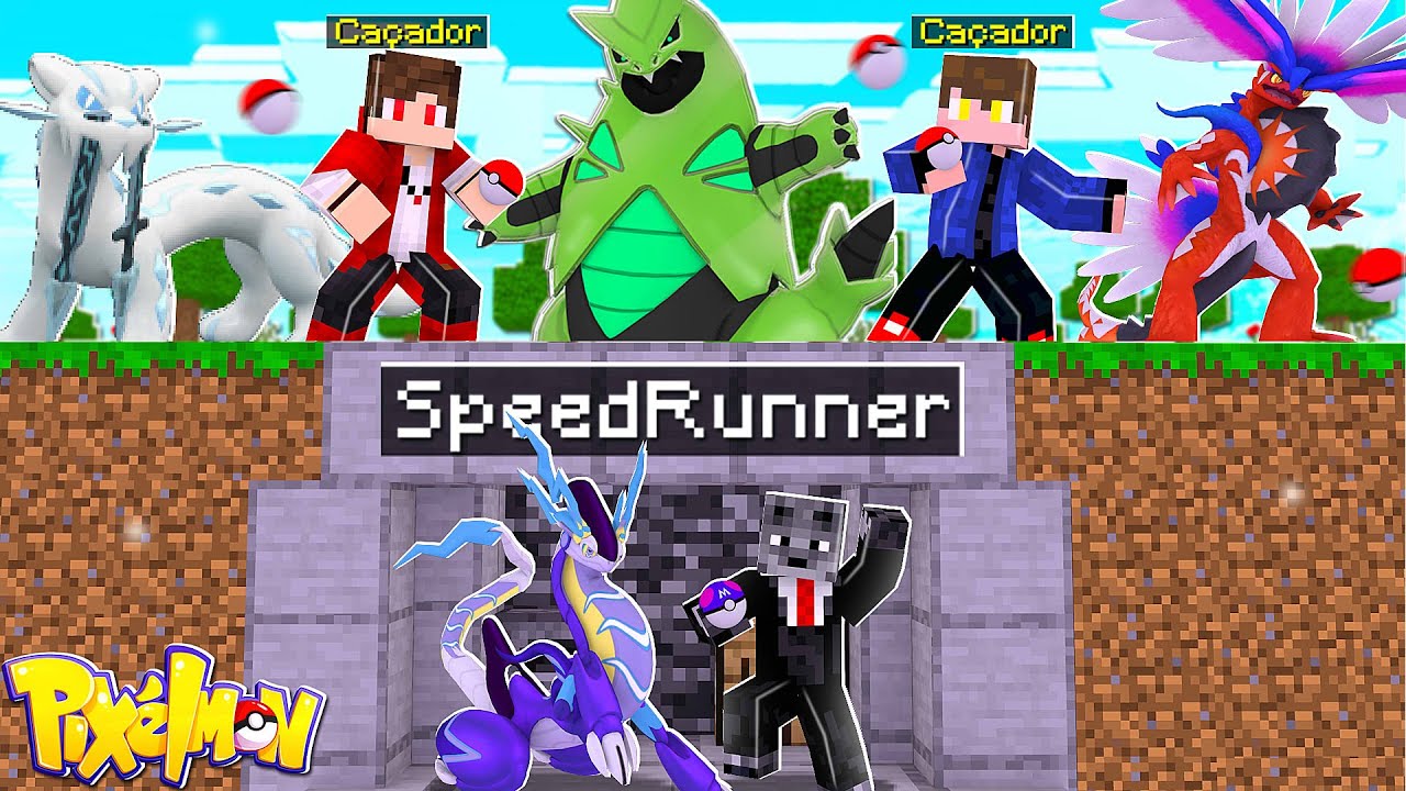 Minecraft Pixelmon Manhunt (1 Speedrunner vs 2 Caçadores) mas o Miraidon é  meu Pokémon Inicial 