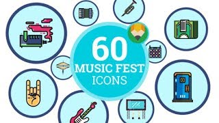 Music Festival Fest Concert Party Animation - Flat Icons and Elements - After Effects Template