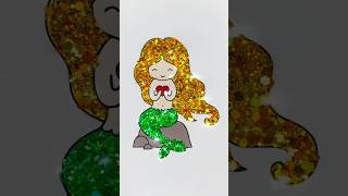 DIY glitter little Mermaid Princess kids art craft #kids #mermaid #princess #glitter