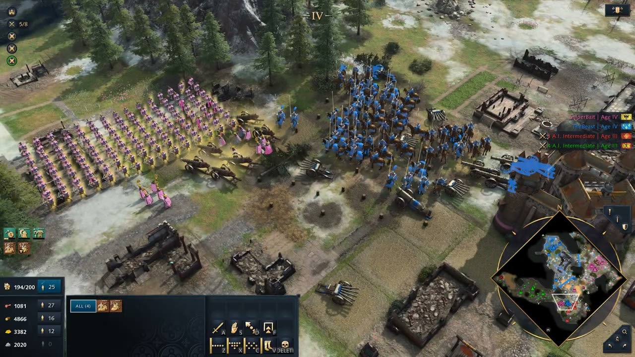 AOE4 TheBeast, French, Roman Empire VS Malians, Chinese Gameplay20