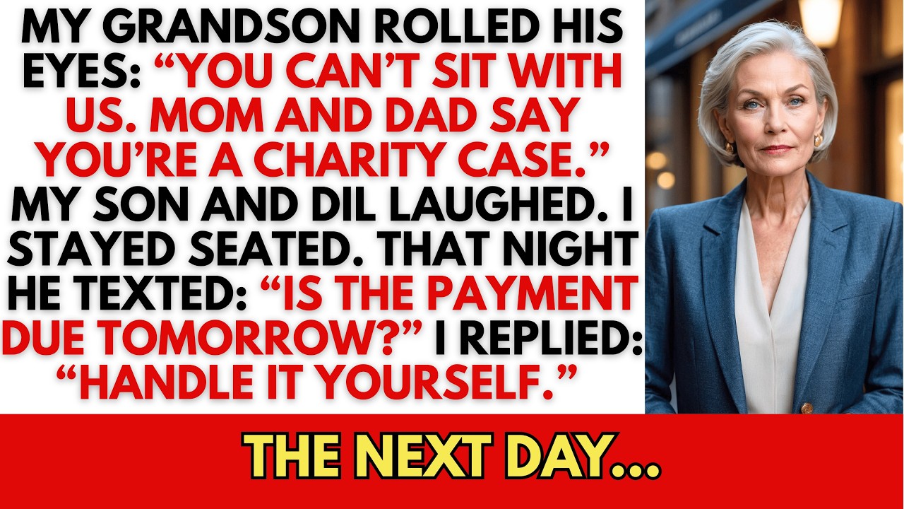 Мой внук назвал меня «жертвой благотворительности». Мой зять и невестка посмеялись. На следующее ...