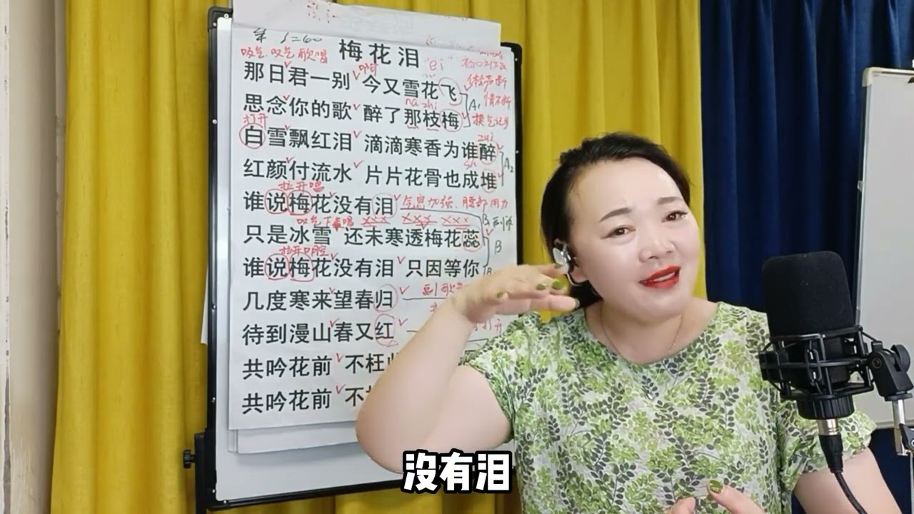 声乐技巧：《梅花泪》完整版详细教学，学会两个唱歌更好听的技巧