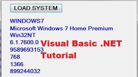 Visual Basic .NET Tutorial 38 - Displaying Computer information using VB.NET
