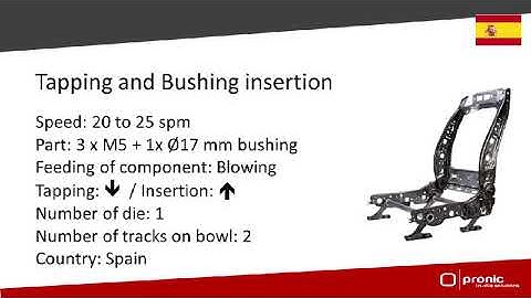 Complete in-die solution with tapping and bushing insertion by Pronic