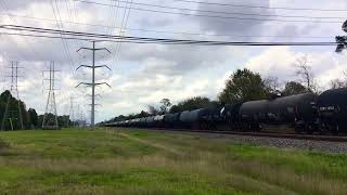 Union Pacific 5382 leads empty ethanol train with nice consist, Houston TX 12/17/2021