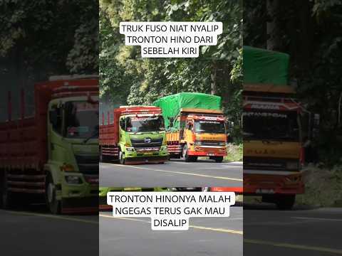 Truk Fuso Mau Nyalip Kiri Tronton Hino, Tronton Hinonya Gak Mau Disalip #alasbaluran