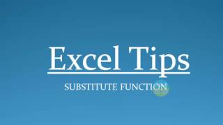 How To Use Substitute Function In Excel