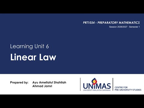 Learning Unit 6.2 Linear Law and Non-Linear Relations