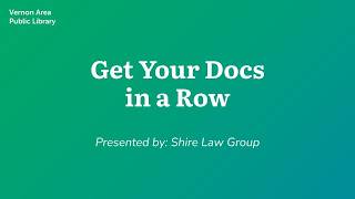 Get Your Docs in a Row
