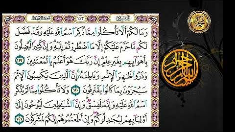 سورة الأنعام صفحة ١٤٣ 🗓 من الأية ( ١١٩ ) إلى الأية( ١٢٤)