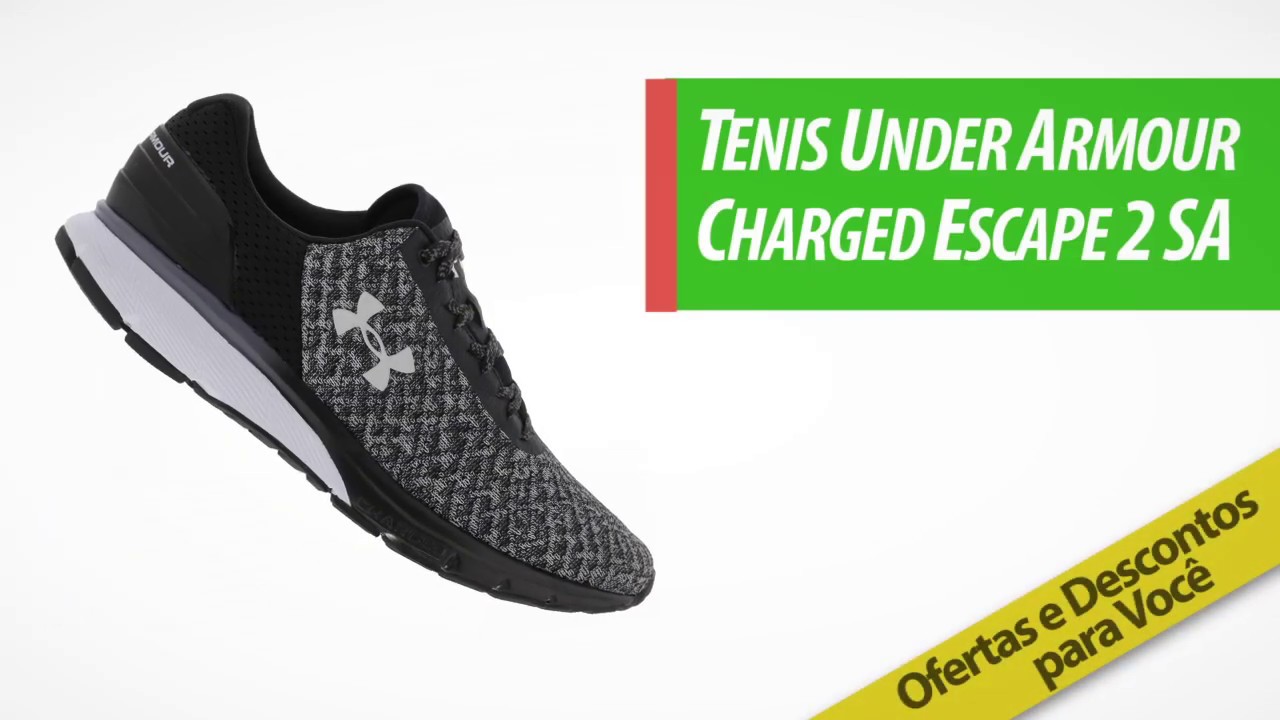 tênis under armour ua charged escape 2 sa preto