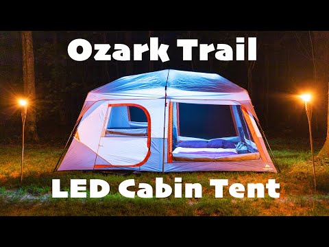 Ozark Trail 10 Person Instant Cabin Tent with LED Lights 