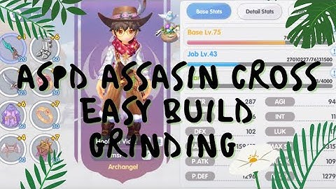 MY BUILD FOR GRINDING ASSASIN CROSS ASPD.. EASY BUILD FOR F2P BUILD ^^.. RAGNAROK X NEXT GENERATION