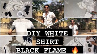 DIY old white shirt | Black flame | Tutorial | Camlin acrylic  colours | Sai Sonawane