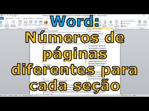 Word - Microsoft - Como inserir seções e numeração de página diferente