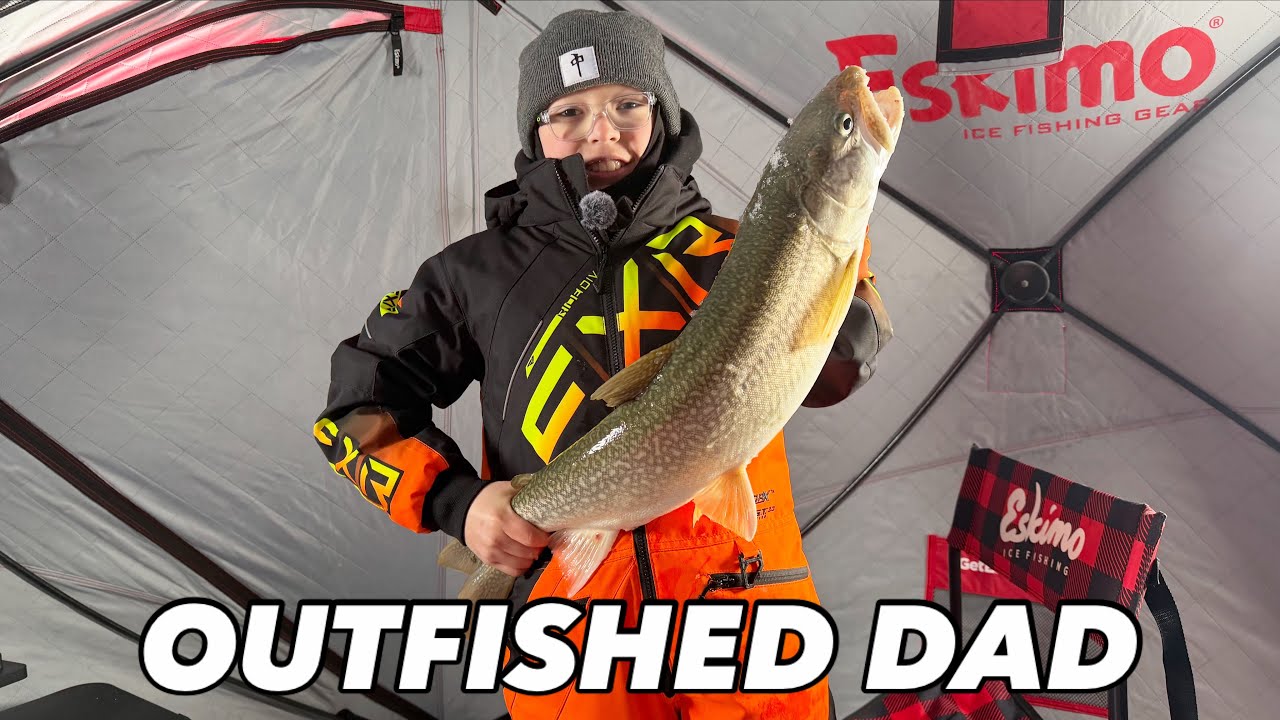 A Day Ice Fishing With My Son — 8 Trout Landed