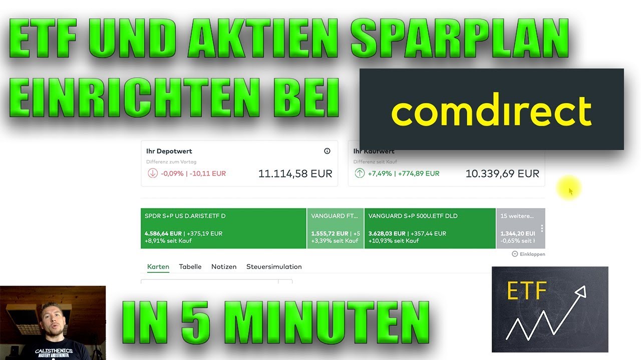 In 5 Minuten Einen Etf Sparplan Oder Aktiensparplan Bei Der Comdirect Einrichten Youtube