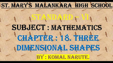 Standard: VI, Subject: Maths, Topic: Three Dimensional Shapes.