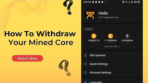 Do this if you mined Core