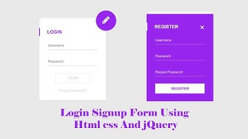 Login And Signup Form Using Html css And jQuery