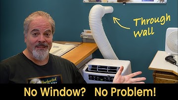 Portable Air Conditioner - No window? No problem! Vent exhaust thru wall, stealthy magnetic cover.