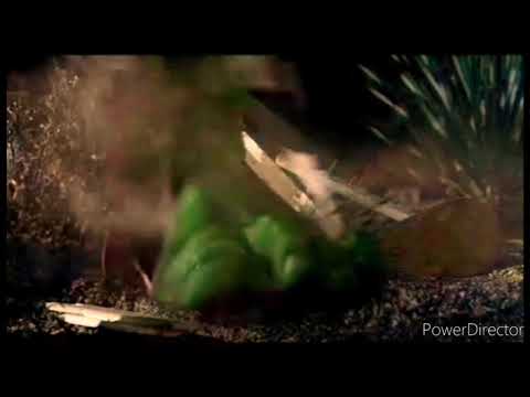 Hulk's feet outside house back and forth slow motion hulk 2003