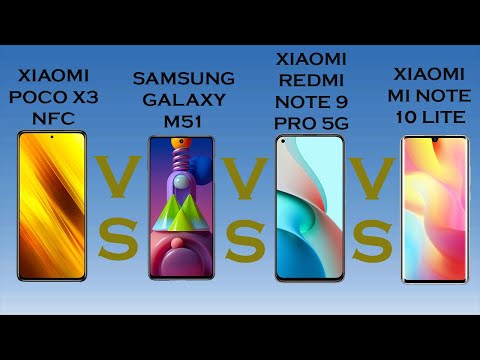 Xiaomi Poco X3 NFC VS Samsung Galaxy M51 VS Xiaomi Redmi Note 9 Pro 5G VS Xiaomi Mi Note 10 Lite