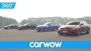 Tesla Model S v BMW M760 v Audi RS 6 v Mercedes-AMG E63 - 360 DRAG RACE