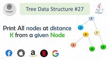 #27 Print all nodes at distance K from a given Node | Explanation in Hindi  |  Java  | CodeOps