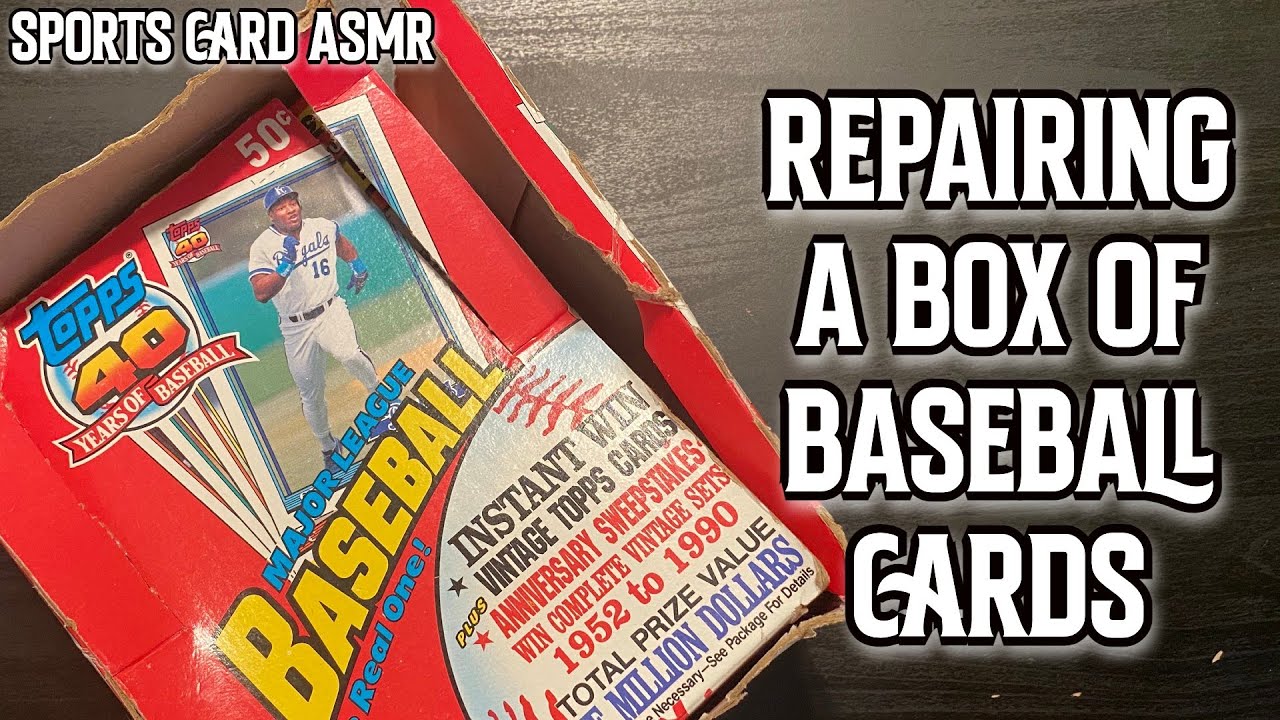 REPAIRING A BOX OF 1991 TOPPS BASEBALL CARDS ASMR SOUNDS SPORTS