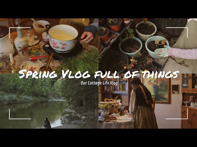Spring Vlog Full of Things | Cozy and Slow life | 🧵 🪴 🥧 class=