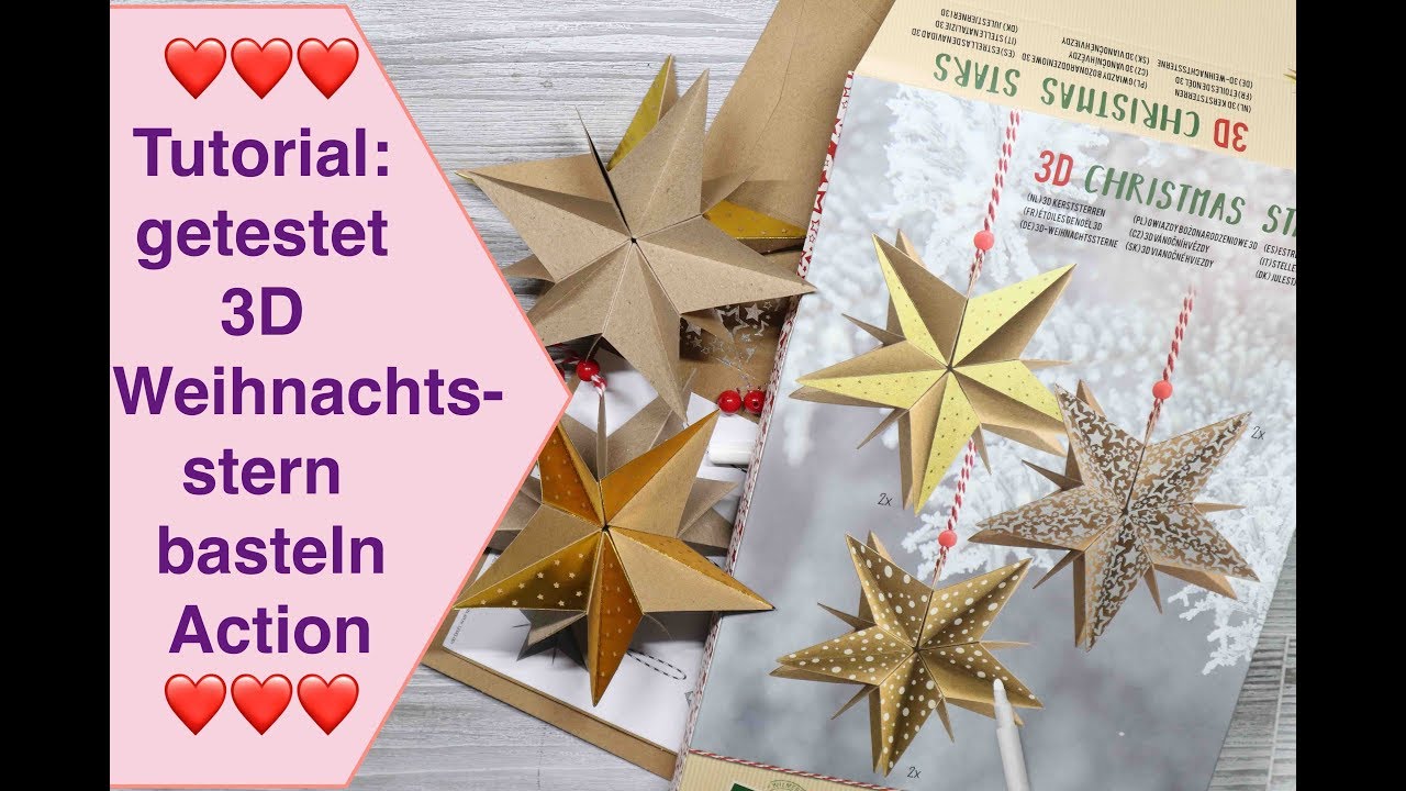 Ausprobiert Getestet Action Tutorial 3d Weihnachtsstern 3d Stern Basteln Action Youtube