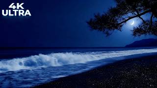 Peaceful Ocean Sounds at Night 🌊 Gentle Beach Waves for Deep Sleep, Relaxation, Study & Meditation