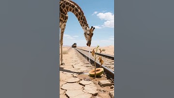 The giraffe saves guava tree from drying up by seeing water 😱 #save #ai #tree #farmer #water