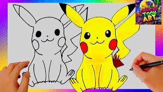 Dibujando a Pikachu de Pokémon