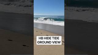 High tide in Huntington Beach, California ground level view beautiful day #ocean #water #sea