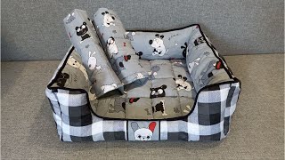 DIY\\ How to sew a cat bed with a removable rug.