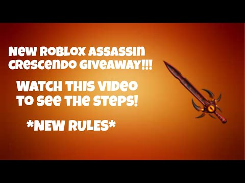 New Roblox Assassin Cresendo Giveaway Youtube - roblox assassin rules