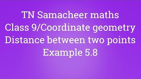 Example 5.8 Class 9 Coordinate geometry Tamilnadu Samacheer maths Nithyaganesh Maths