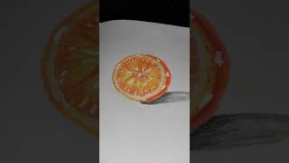 Realistic orange ? slice drawing || viewskaisebadhaye pancildrawing oilpastel drawing arteasy