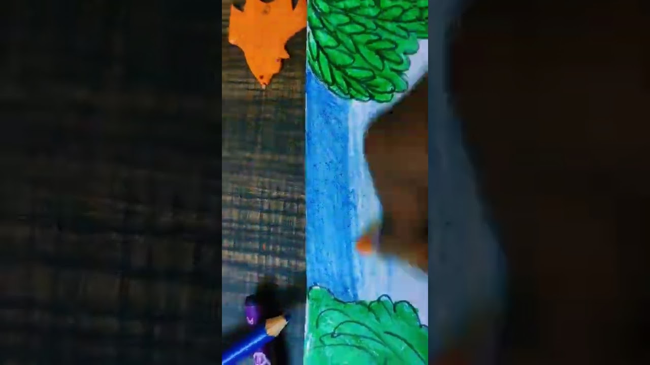 Simple picnic drawing // oil pastels // colour pencil // 