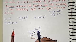CSIR NET July 2024 Mathematical Physics solution|| Random walk Problem