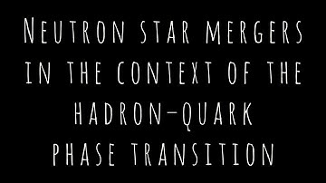 Neutron star mergers in the context of the hadron–quark phase transition...