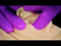 [ASMR] Two fingers go deep into the silicon ear 👆 (subtitles, eardrum arrival, oil massage)