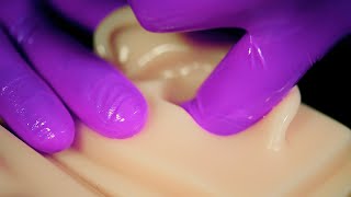 [ASMR] Two fingers go deep into the silicon ear   (subtitles, eardrum arrival, oil massage)