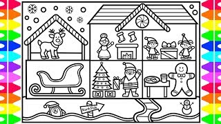 How to Draw Christmas Characters for Kids ❤️💚Christmas Characters Drawings and Coloring Pages