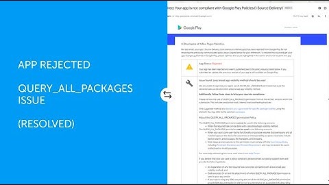 Play store QUERY_ALL_PACKAGES permission issue (Resolved)
