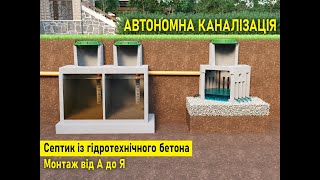 Септик для будинку. Монтаж бетонної каналізації для високого рівня ґрунтових вод